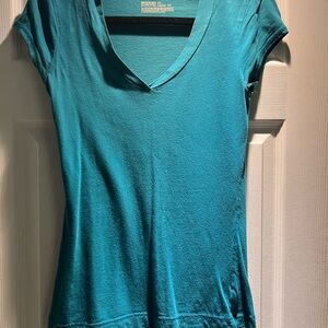 Teal V-Neck Women's Top